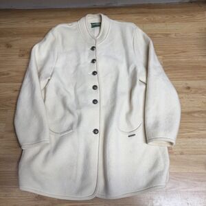 Women's Sz 40 Geiger Wool Jacket Button Down Ivory Cream  Austria Vintage